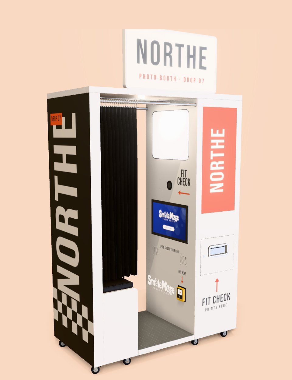 SmileMore Classic photo booth wrapped in a custom streetwear design