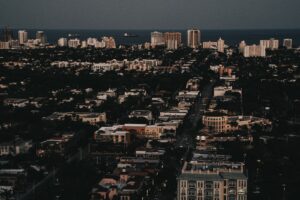 Aerial view of Fort Lauderdale, where buyers look for a photo booth for sale in Florida